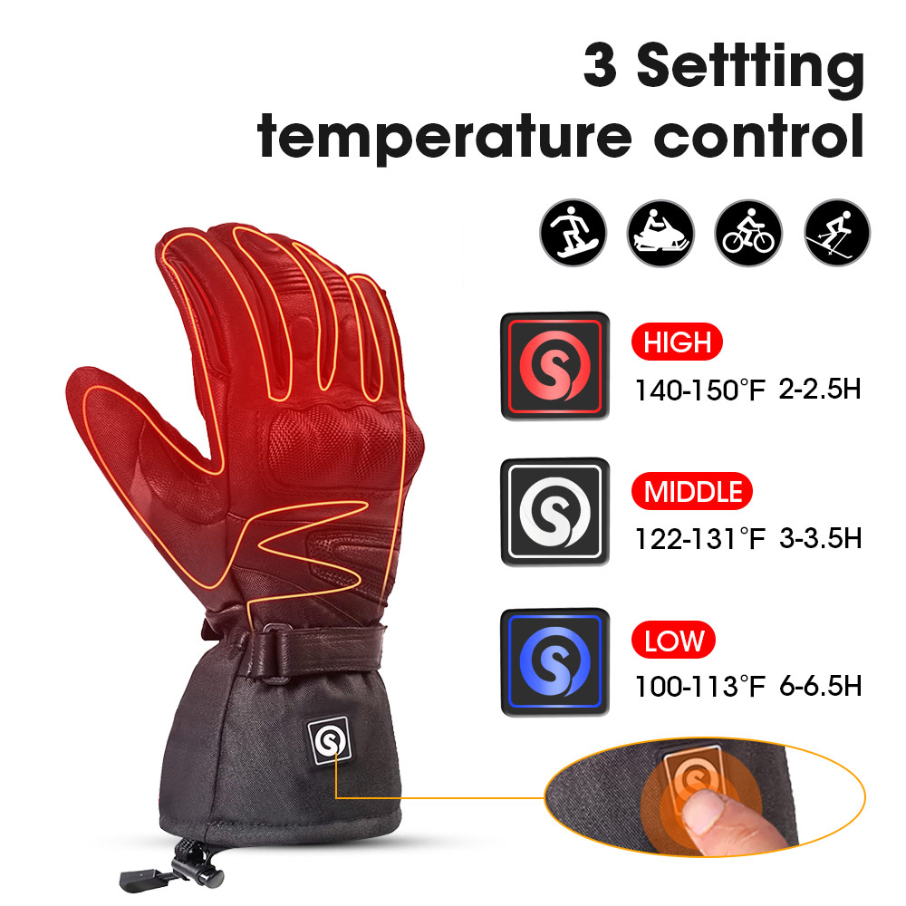 Ski Glove Waterproof - Snow Deer Winter Electric Heated Gloves