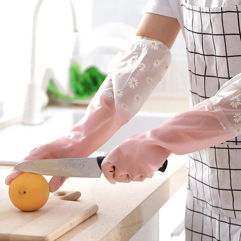 1 Pair Rubber Gloves Long Slee - Dish Glove Rubber 리뷰 및 가격