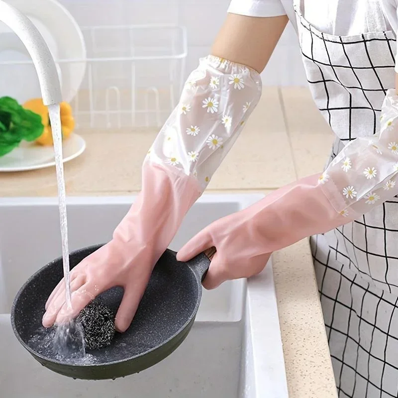 1 Pair Rubber Gloves Long Slee - Dish Glove Rubber 리뷰 및 가격