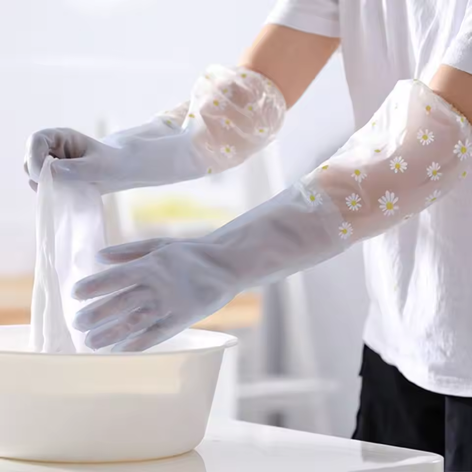1 Pair Rubber Gloves Long Slee - Dish Glove Rubber 리뷰 및 가격