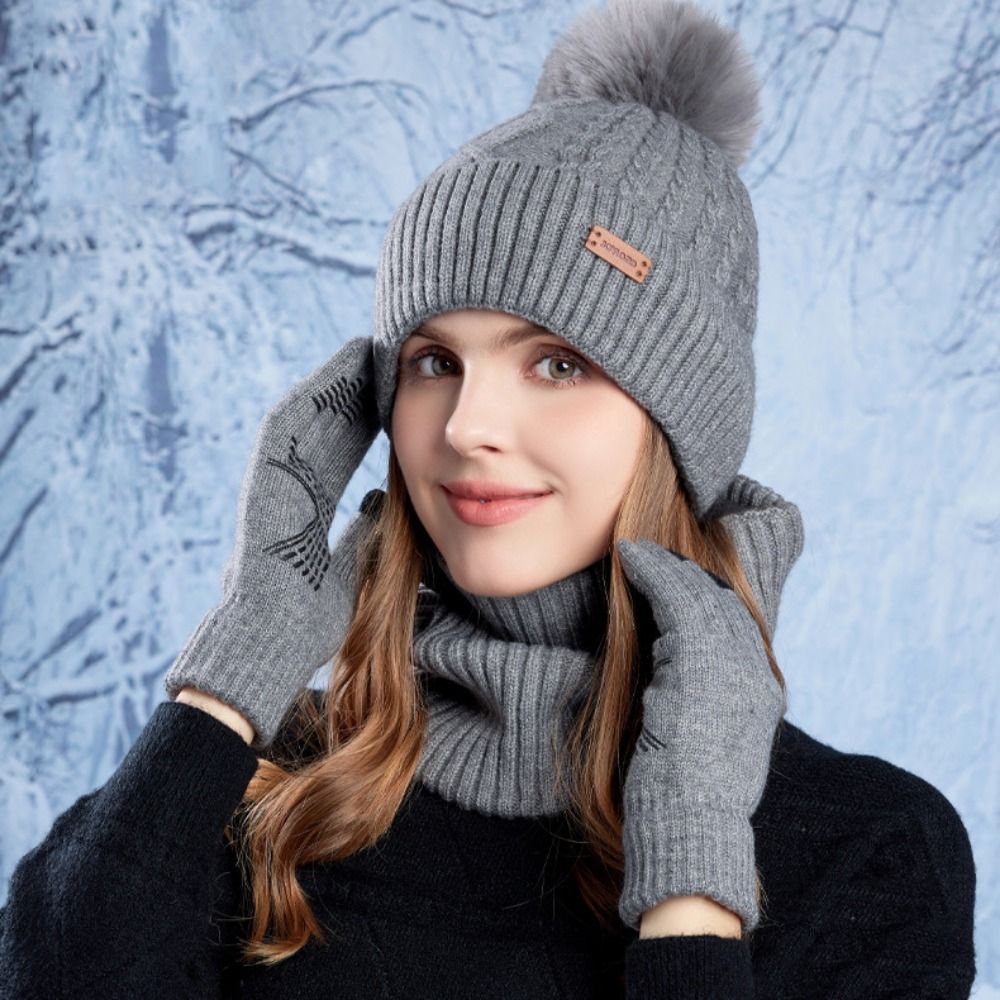 3pcs Hiking Solid Color Hat Sc - Wool Glove Lined 리뷰 및 가격