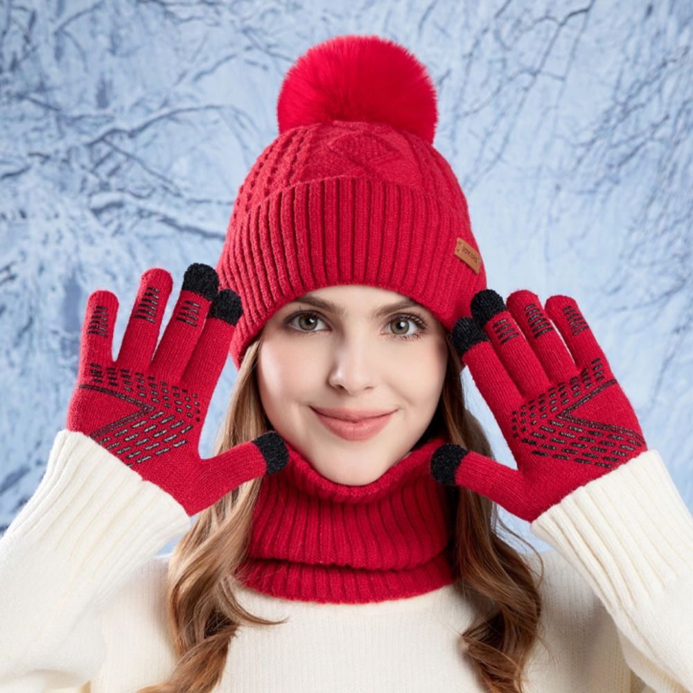 3pcs Hiking Solid Color Hat Sc - Wool Glove Lined 리뷰 및 가격