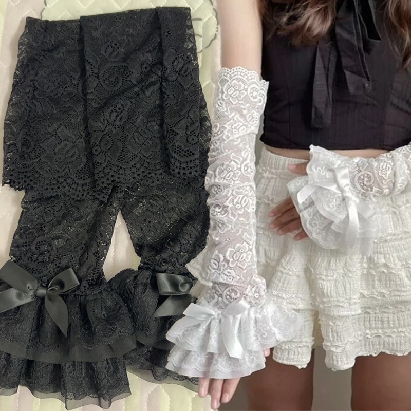 Hollow Out Lace Long Arm Sleev - Fingerless Glove Knit 리뷰 및 가격
