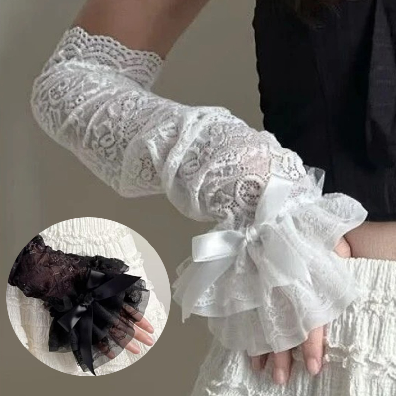 Hollow Out Lace Long Arm Sleev - Fingerless Glove Knit 리뷰 및 가격