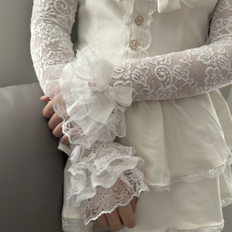 Hollow Out Lace Long Arm Sleev - Fingerless Glove Knit 리뷰 및 가격