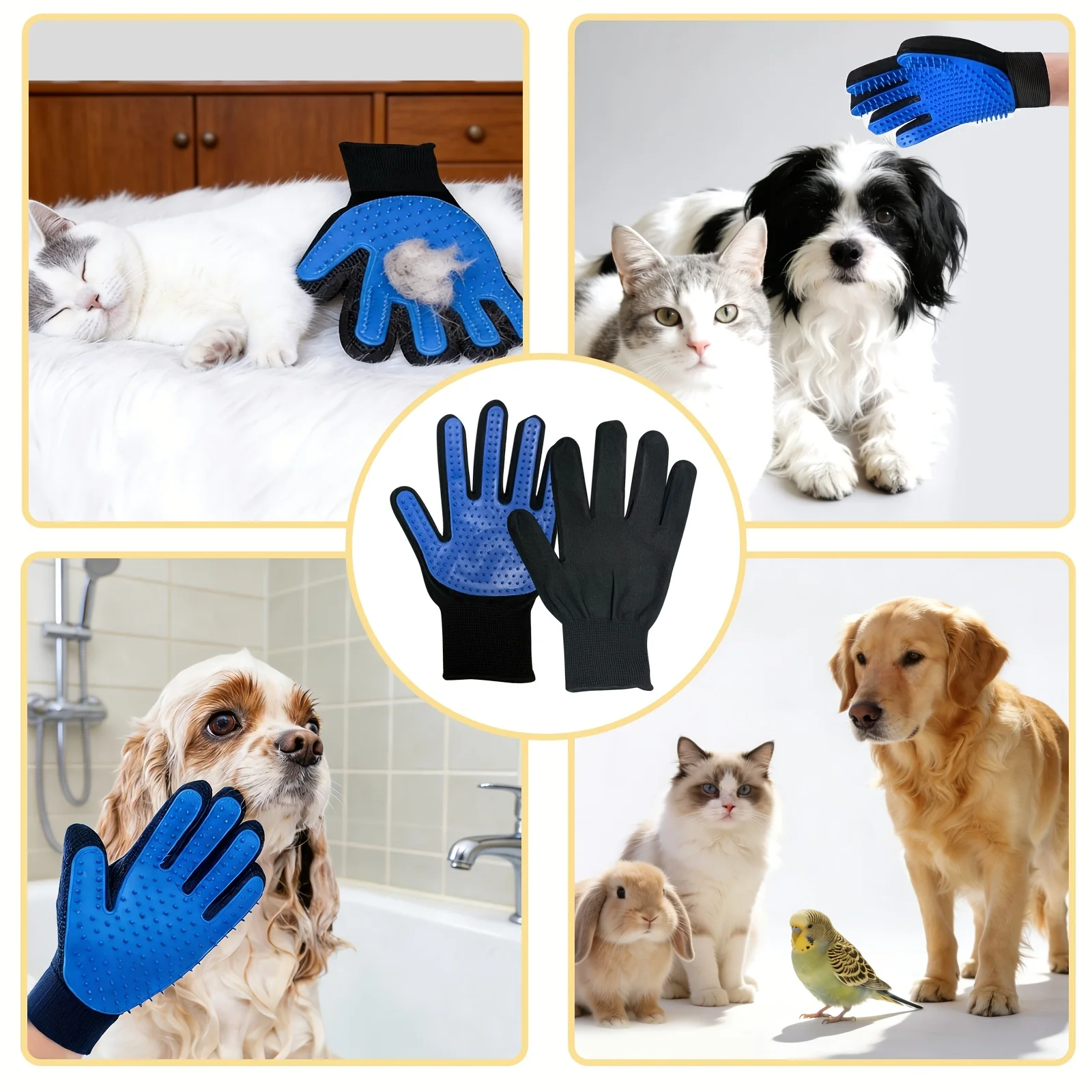 Pet Gloves Cat Grooming Gloves - Rubber Glove Cleaning 리뷰 및 가격