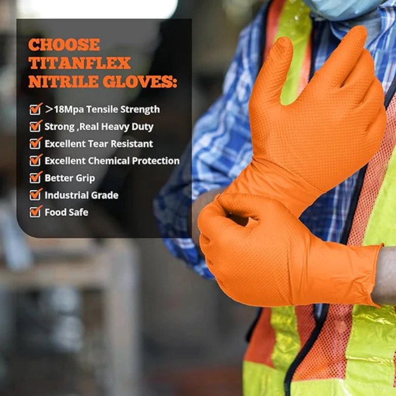 Heavy Duty Orange Nitrile Glov - Nitrile Mechanic Glove 리뷰 및 가격