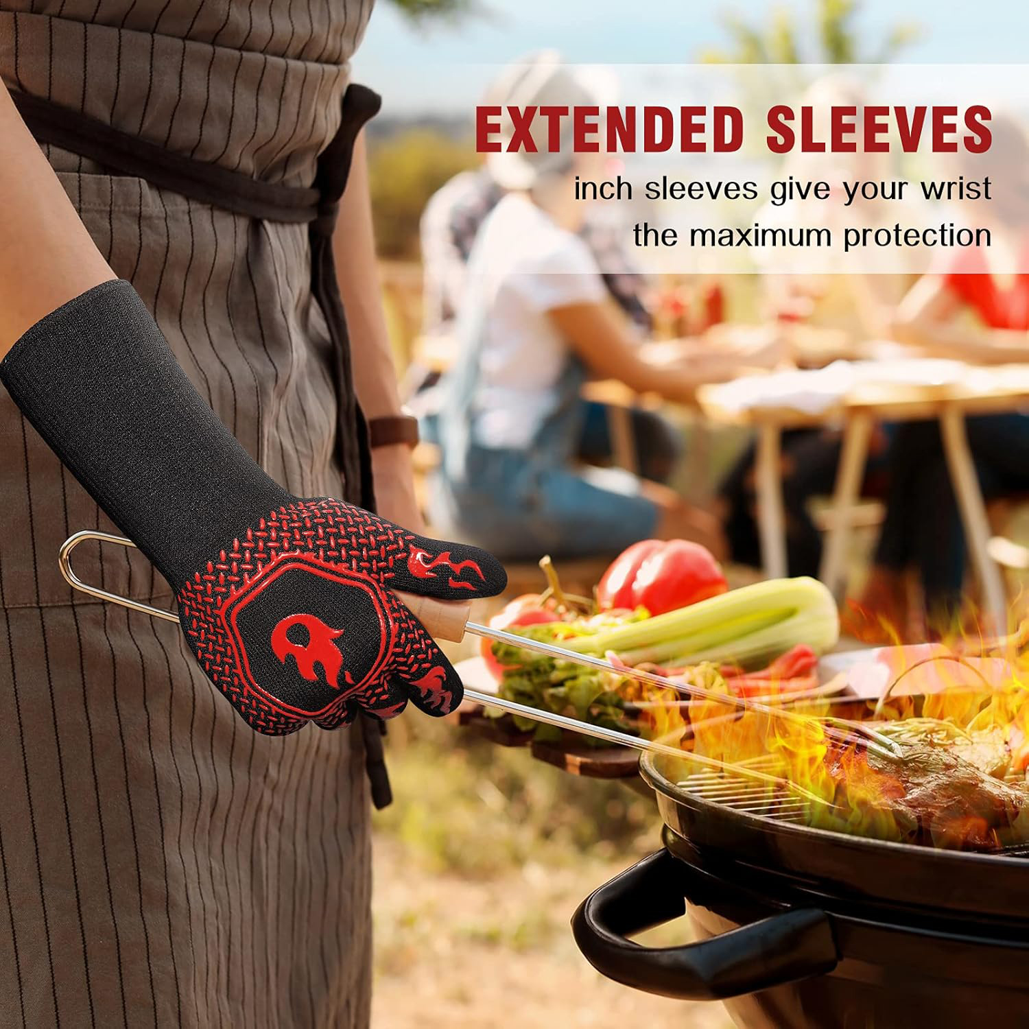 BBQ Grill Gloves High Temp Res - Oven Mitt Silicone 리뷰 및 가격