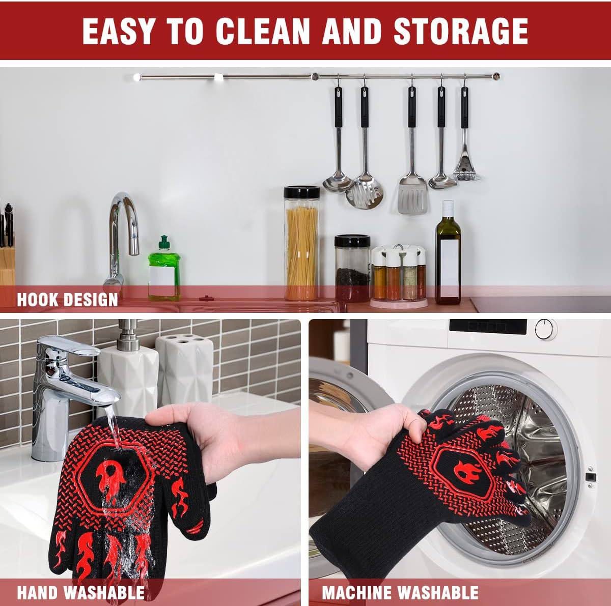 BBQ Grill Gloves High Temp Res - Oven Mitt Silicone 리뷰 및 가격