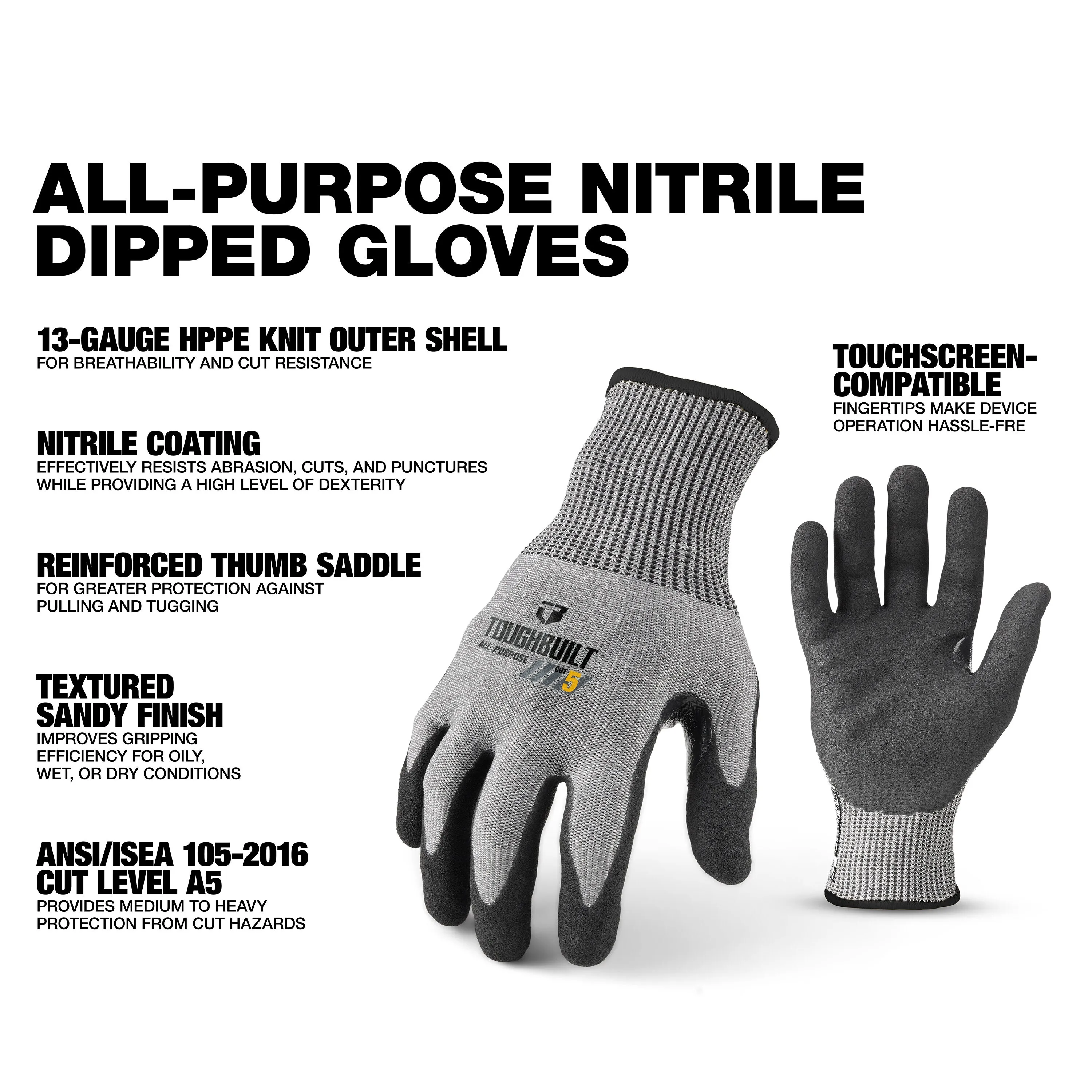 TOUGHBUILT TB-P2-112-5-L Nitri - Nitrile Mechanic Glove 리뷰 및 가격
