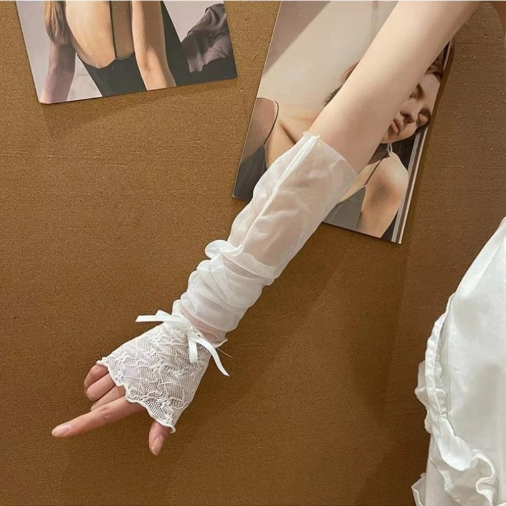 Harajuku Lace Ruffle Mesh Glov - Fingerless Glove Knit 리뷰 및 가격