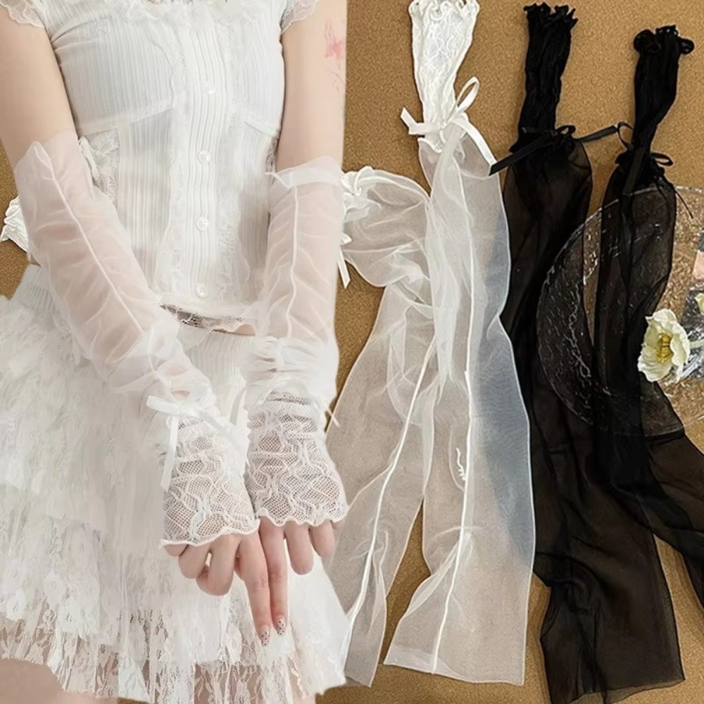 Harajuku Lace Ruffle Mesh Glov - Fingerless Glove Knit 리뷰 및 가격