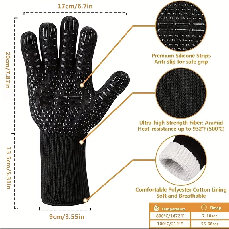 1PCS Piece BBQ Gloves High Tem - Oven Mitt Silicone 리뷰 및 가격