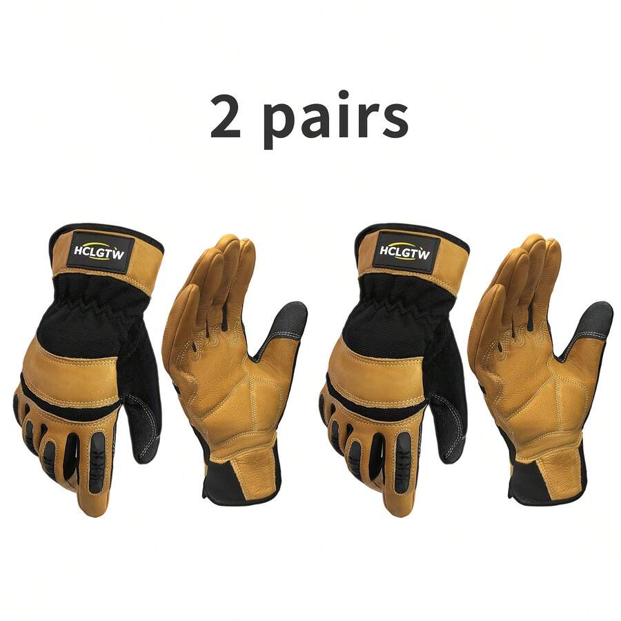 Two Pairs Of Brown Leather Glo - Work Glove Impact 리뷰 및 가격