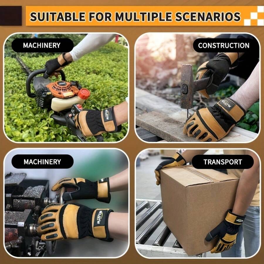 Two Pairs Of Brown Leather Glo - Work Glove Impact 리뷰 및 가격