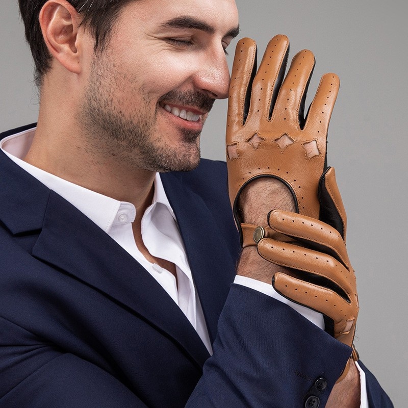 Men Leather Gloves Motorcycle  - Leather Driving Glove 리뷰 및 가격