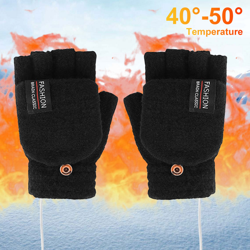 USB Electric Heated Gloves Adj - Fingerless Glove Knit 리뷰 및 가격