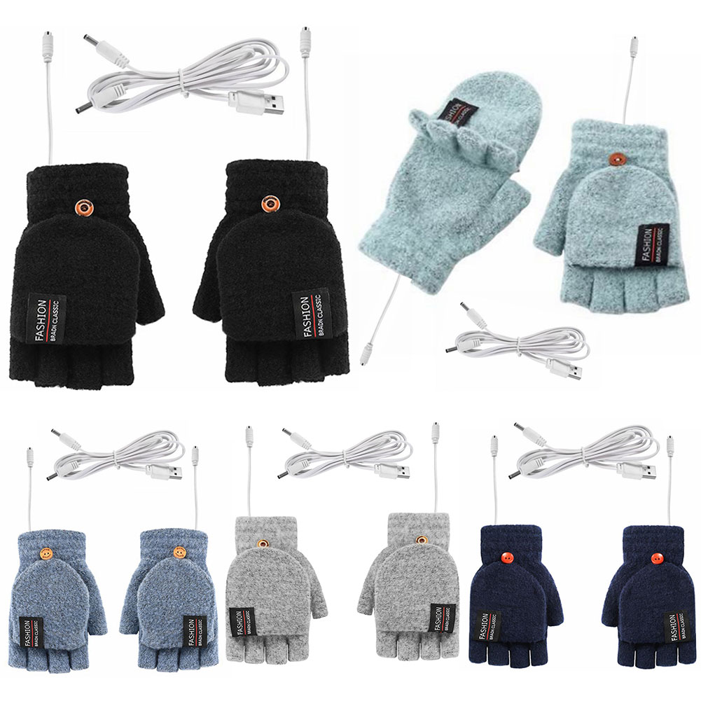 USB Electric Heated Gloves Adj - Fingerless Glove Knit 리뷰 및 가격