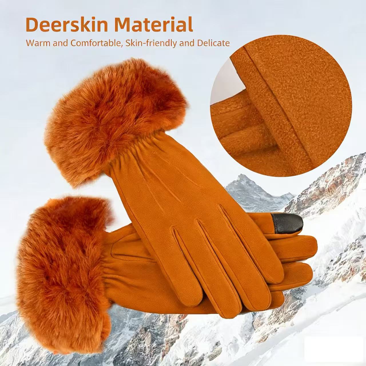 Women's Deerskin Warm Gloves A - Wool Glove Lined 리뷰 및 가격