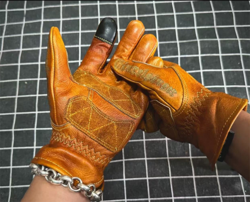 Handmade Genuine Leather Retro - Motorcycle Glove Knuckle 리뷰 및 가격