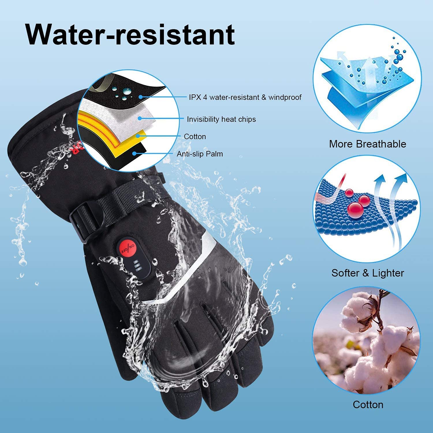 SNOW DEER Winter Heated Gloves - Ski Glove Waterproof 리뷰 및 가격