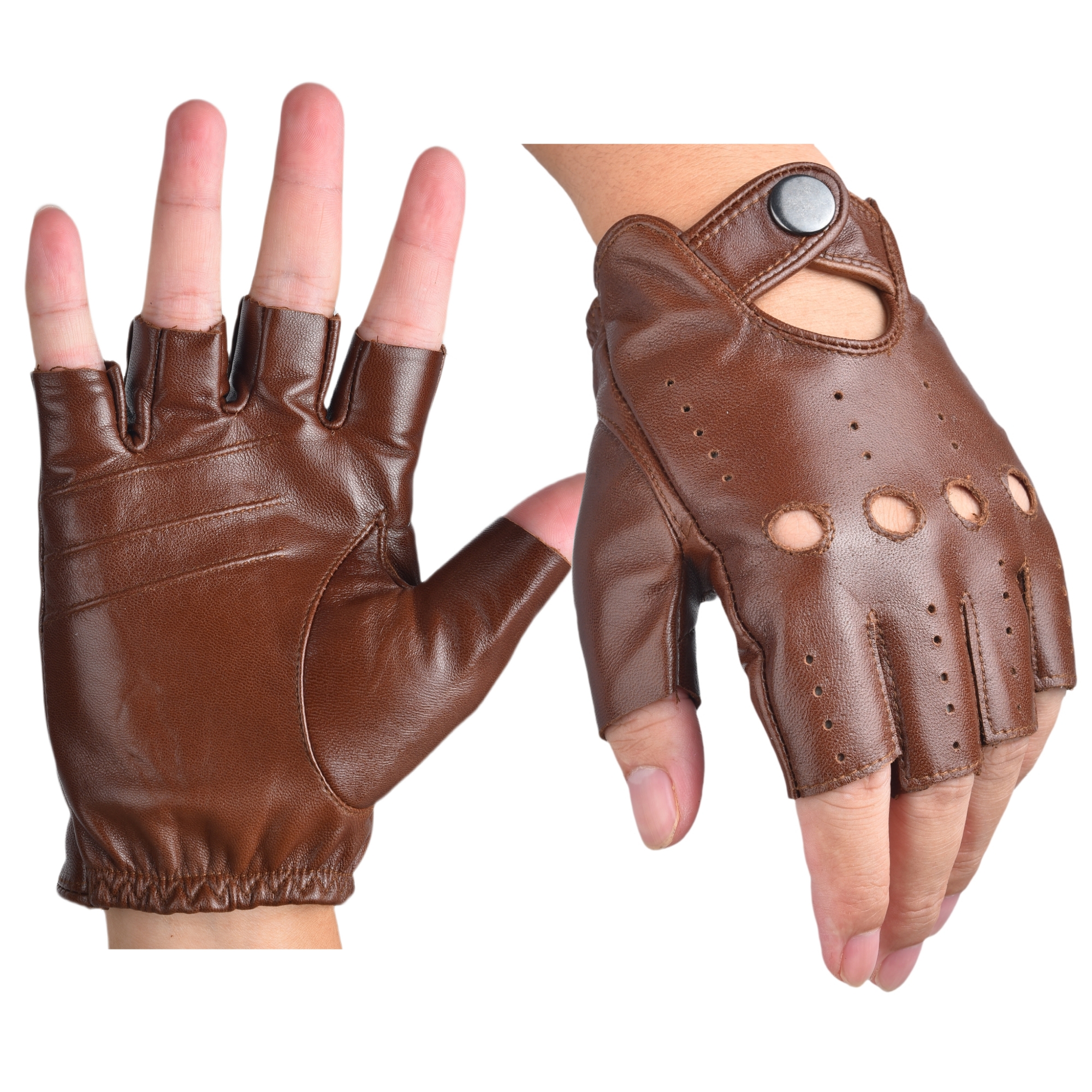 Mens Fingerless Half Finger Le - Leather Driving Glove 리뷰 및 가격