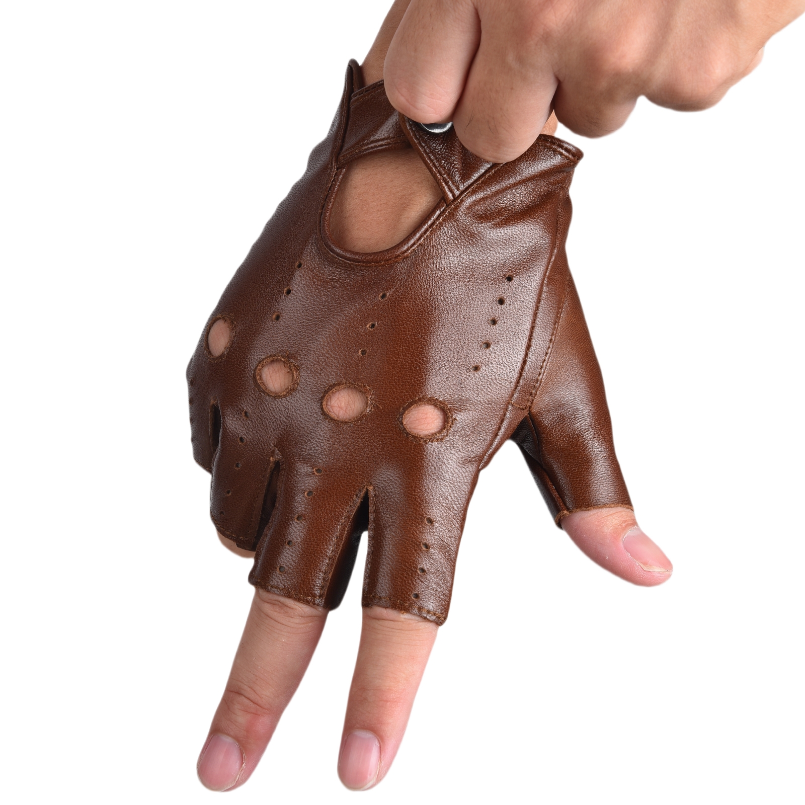 Mens Fingerless Half Finger Le - Leather Driving Glove 리뷰 및 가격