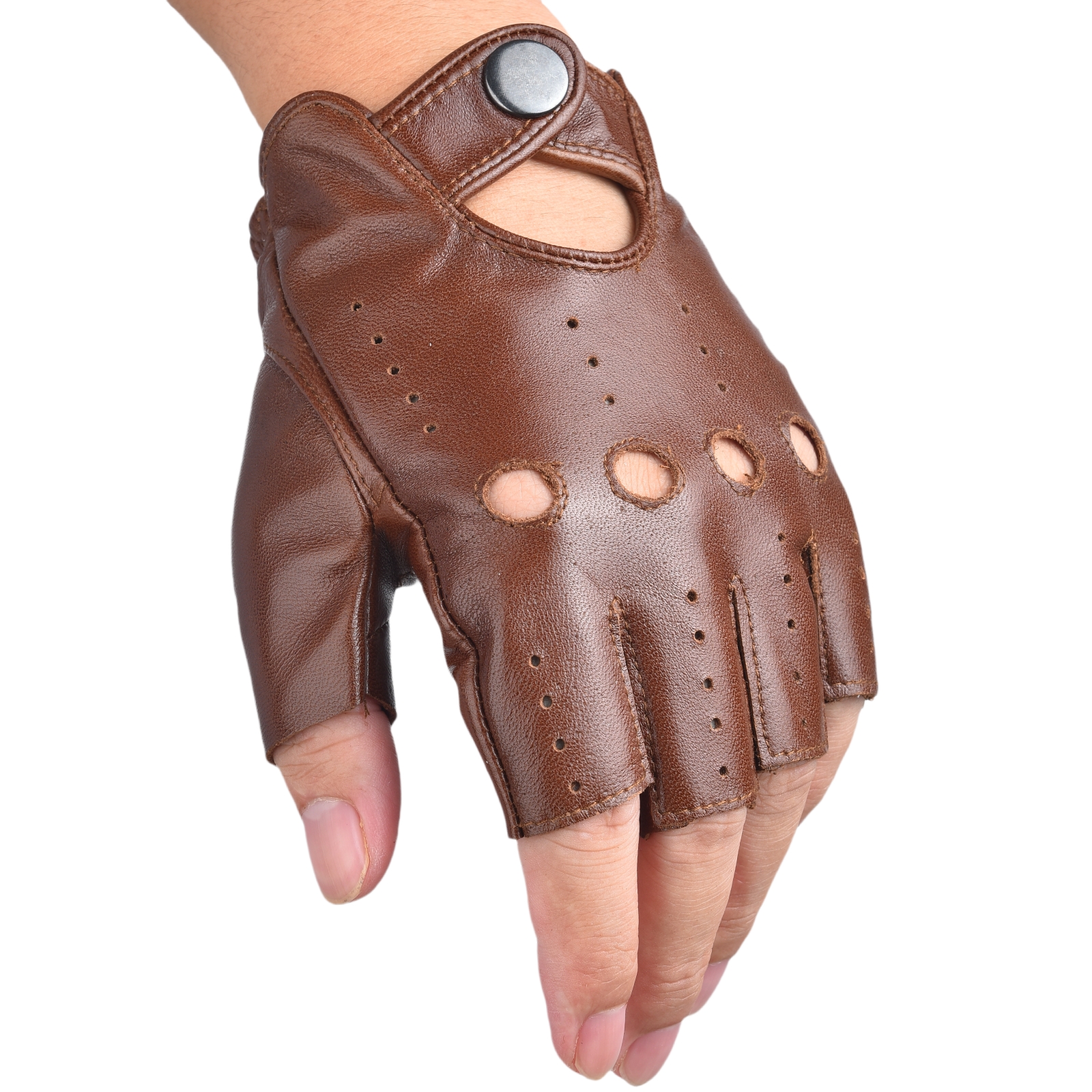 Mens Fingerless Half Finger Le - Leather Driving Glove 리뷰 및 가격