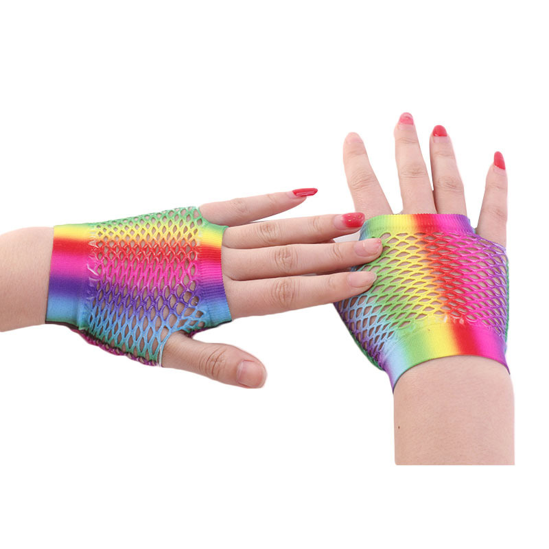 Ladies Sexy Rainbow Color Shor - Fingerless Glove Knit 리뷰 및 가격