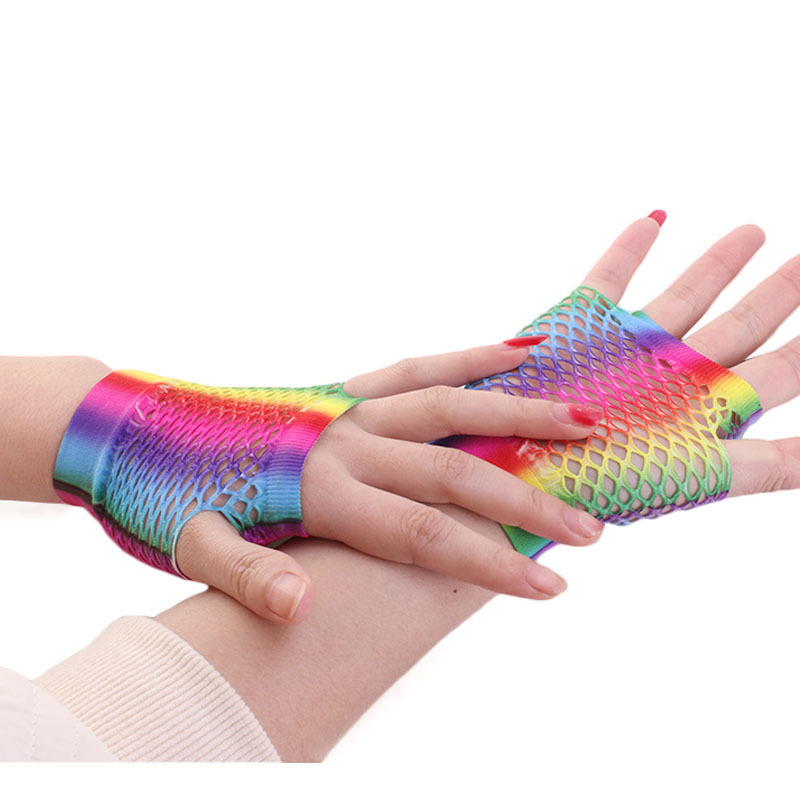 Ladies Sexy Rainbow Color Shor - Fingerless Glove Knit 리뷰 및 가격