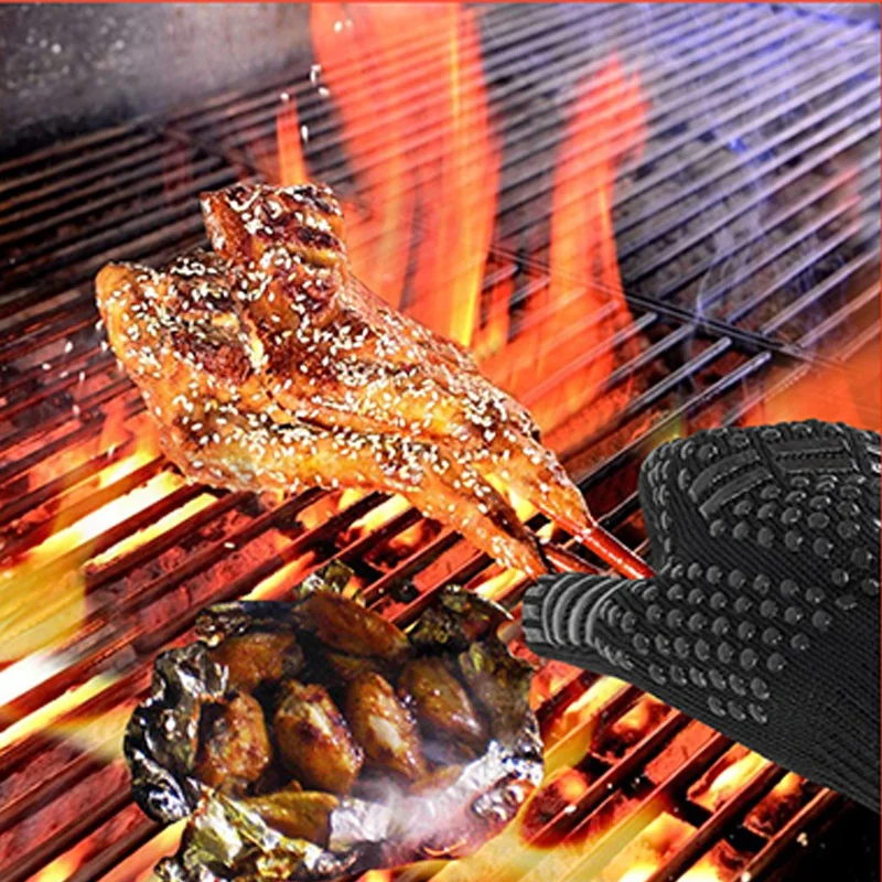 Flame Retardant Non-slip BBQ F - Oven Mitt Silicone 리뷰 및 가격