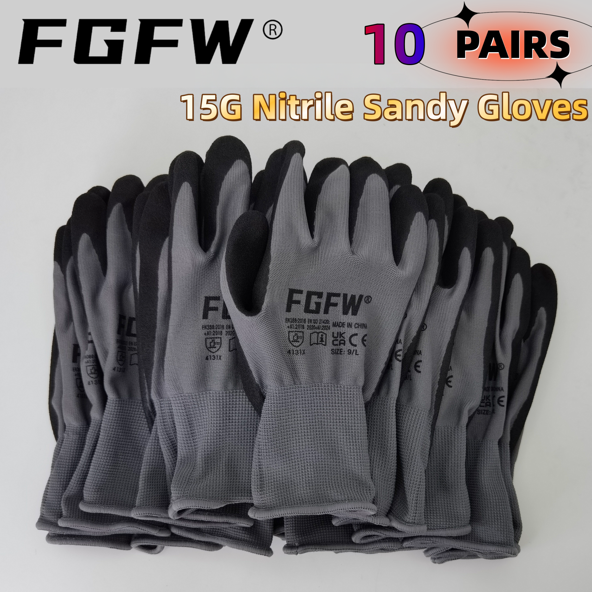 FGFW 10 Pairs Gray Nitrile San - Nitrile Mechanic Glove 리뷰 및 가격