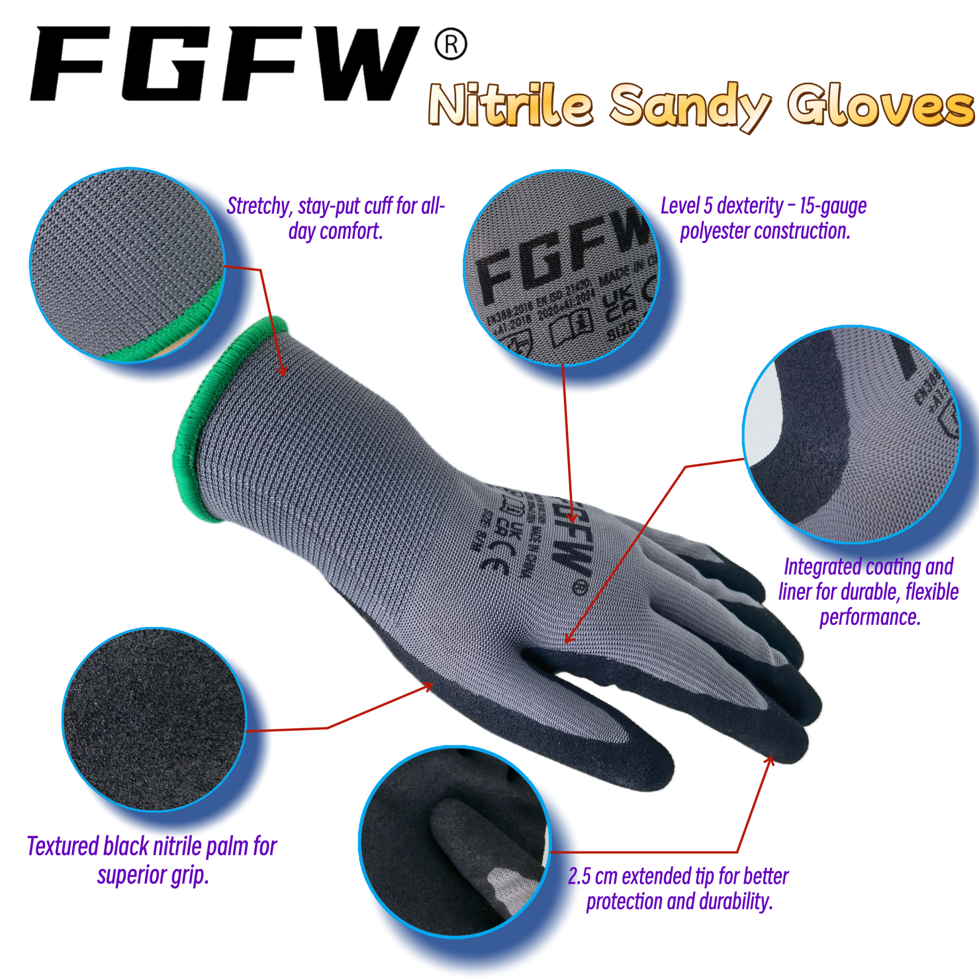 FGFW 10 Pairs Gray Nitrile San - Nitrile Mechanic Glove 리뷰 및 가격