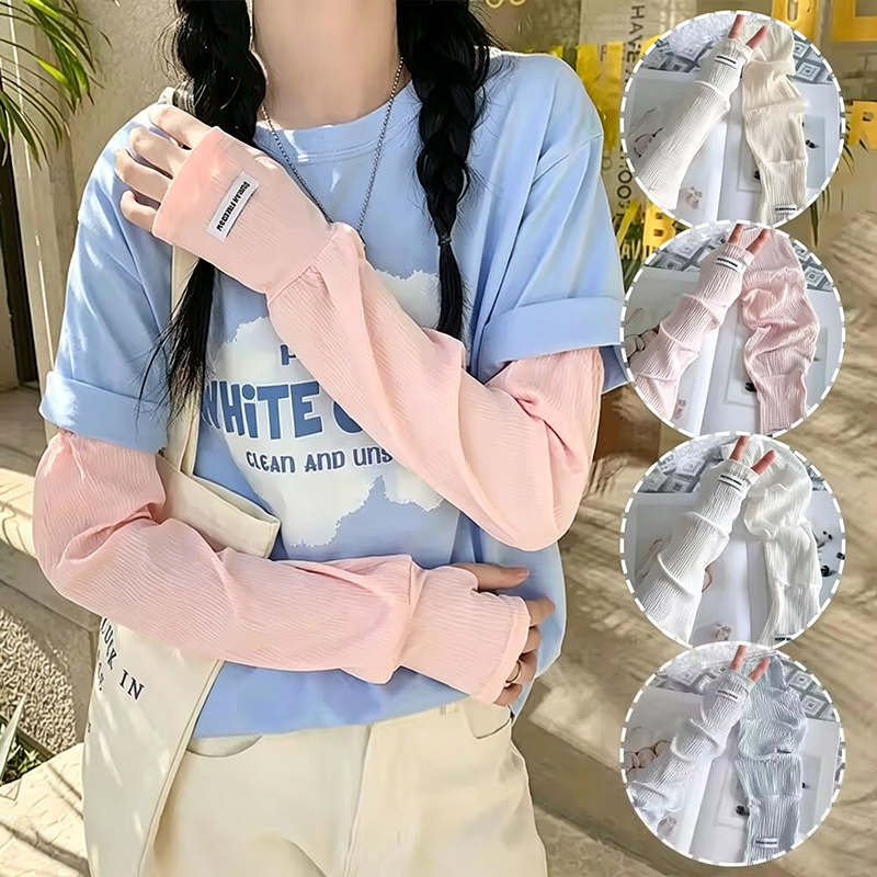 Summer Loose Ice Silk Uv Prote - Fingerless Glove Knit 리뷰 및 가격