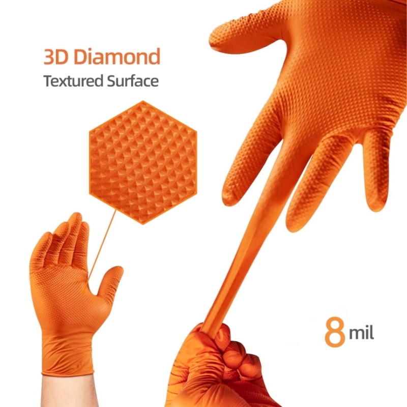 Heavy Duty Orange Nitrile Glov - Nitrile Mechanic Glove 리뷰 및 가격