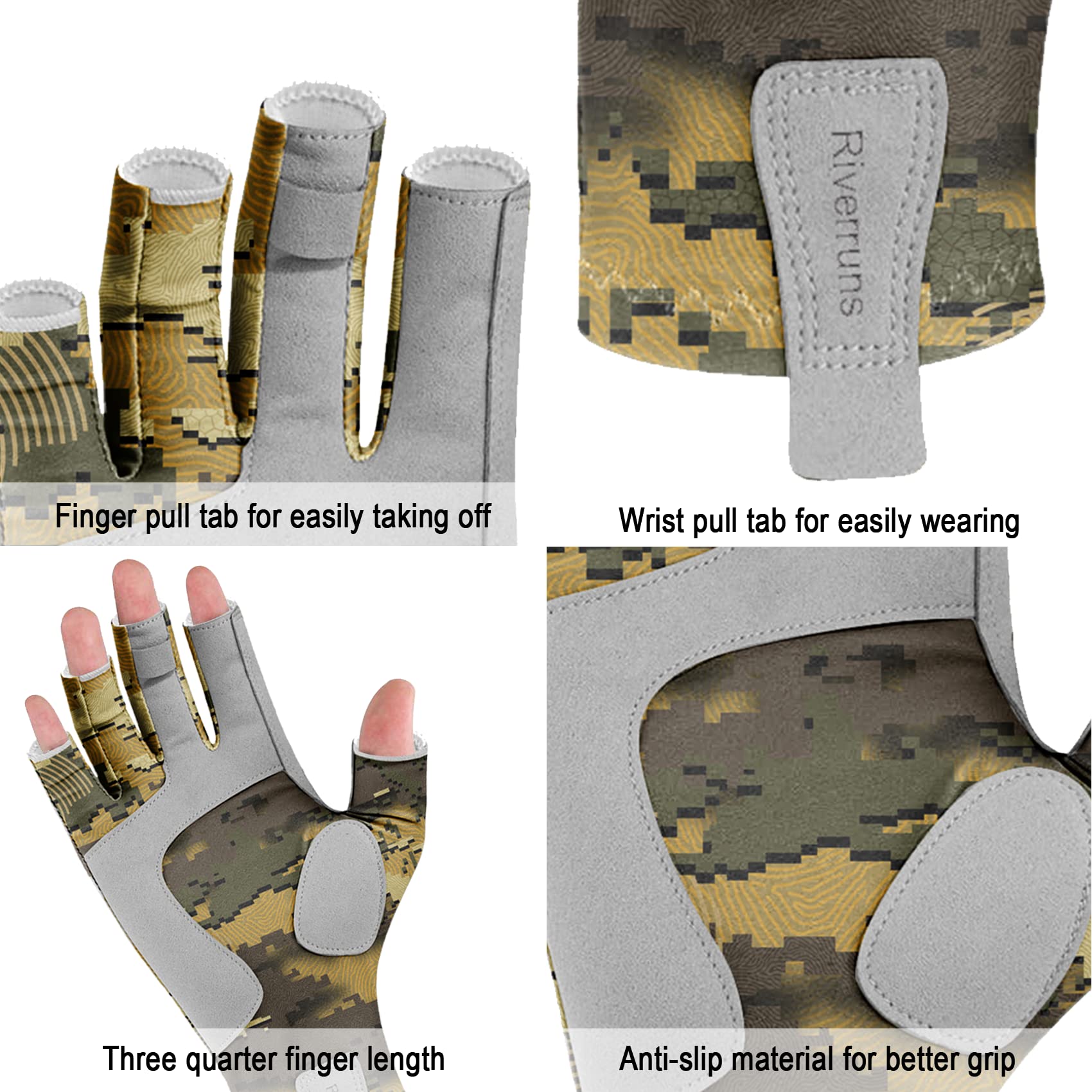 Riverruns Fingerless Fishing G - Cycling Glove Padded 리뷰 및 가격