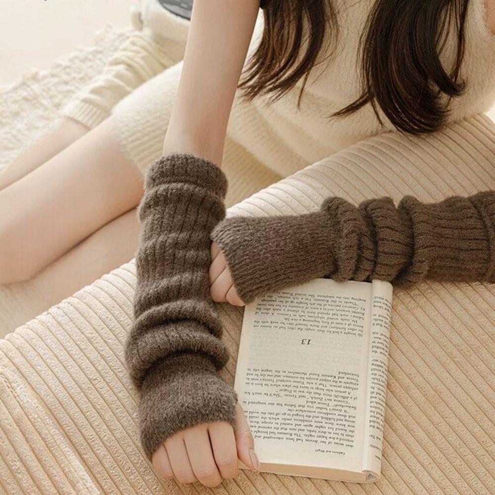 Mink Fleece Winter Women Knitt - Fingerless Glove Knit 리뷰 및 가격