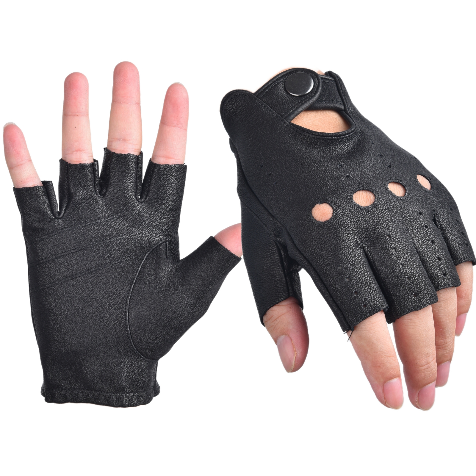 Mens Fingerless Gloves Half Fi - Leather Driving Glove 리뷰 및 가격